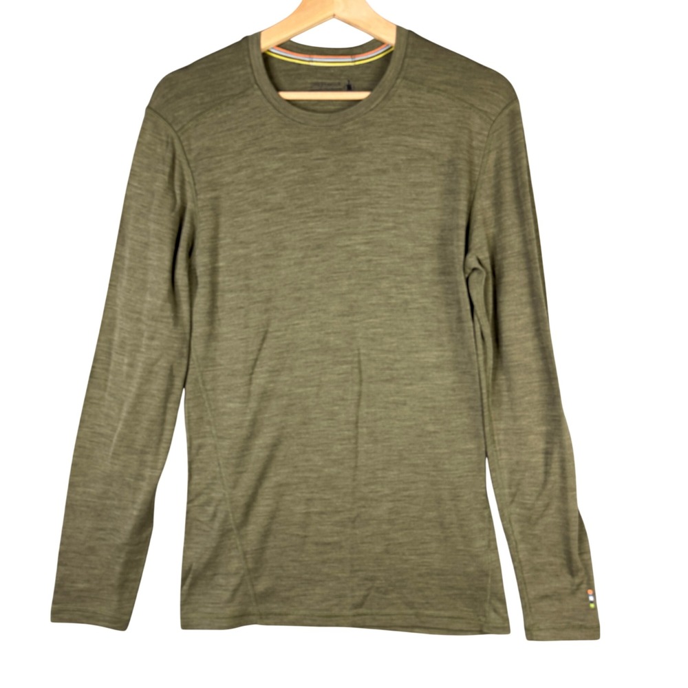Smartwool Merino 250 Base Layer Crew Mens Medium Military Olive Heather SW016342